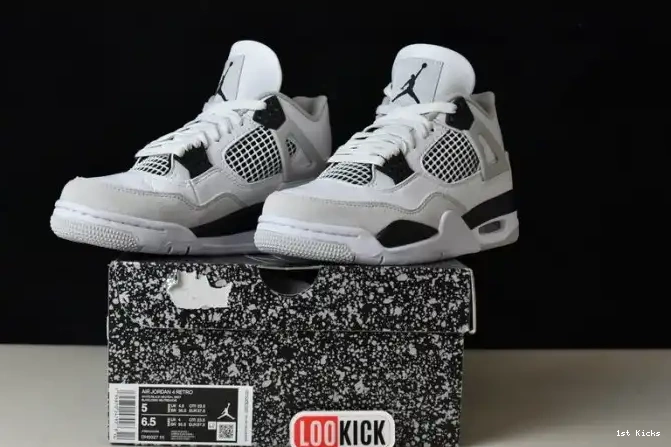 1st Kicks Jordan Black 4 Military Retro DH6927-111 0602